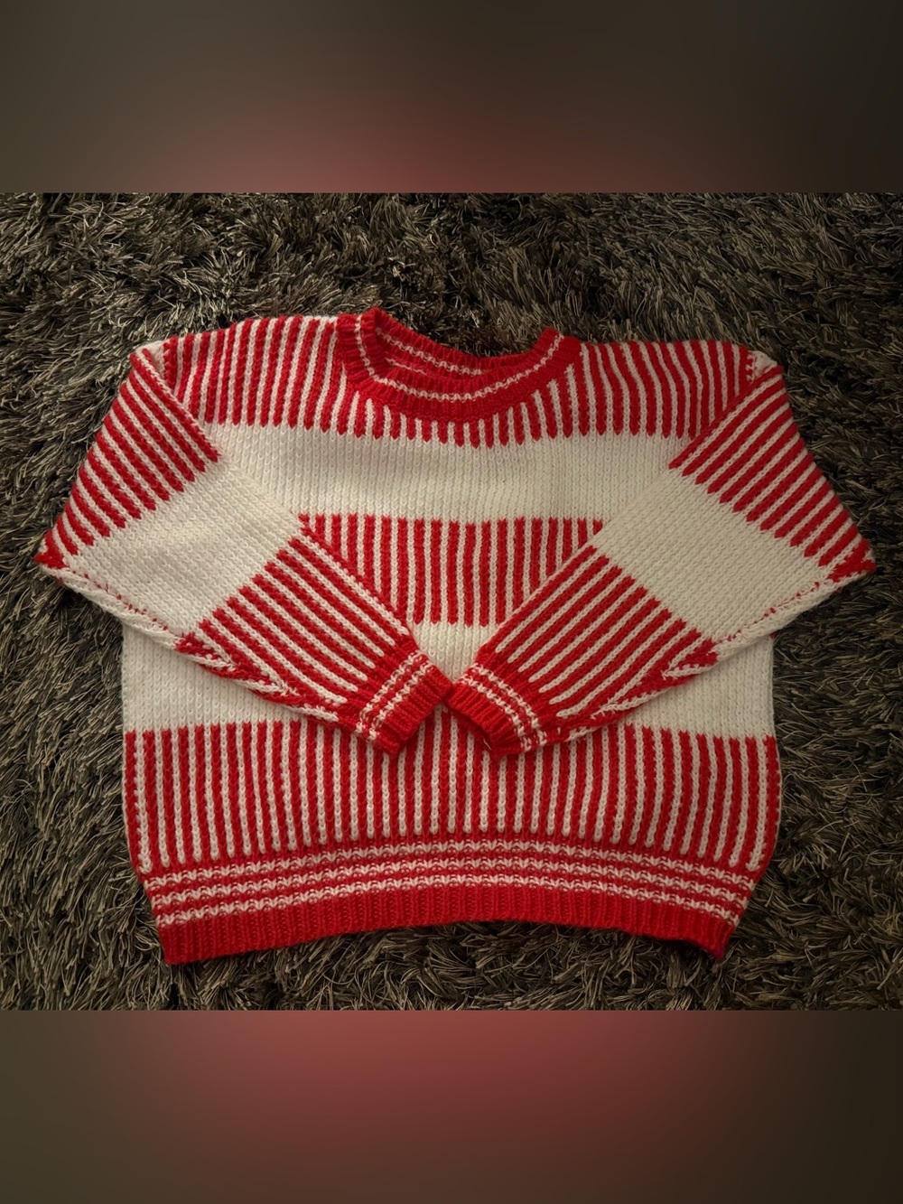 Lulu's Red and White Striped Crewneck Sweater